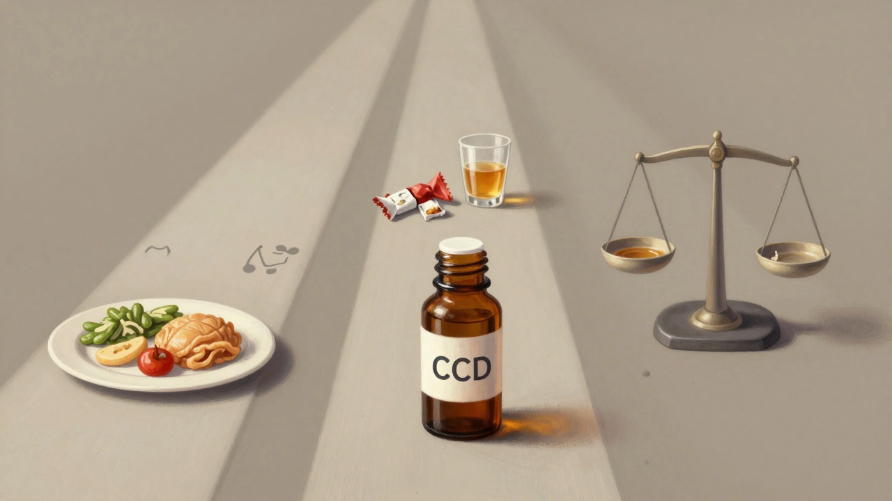 Drei Wege von CBD-Öl: gesunde Ernährung, Snacks und stabiles Gewicht.