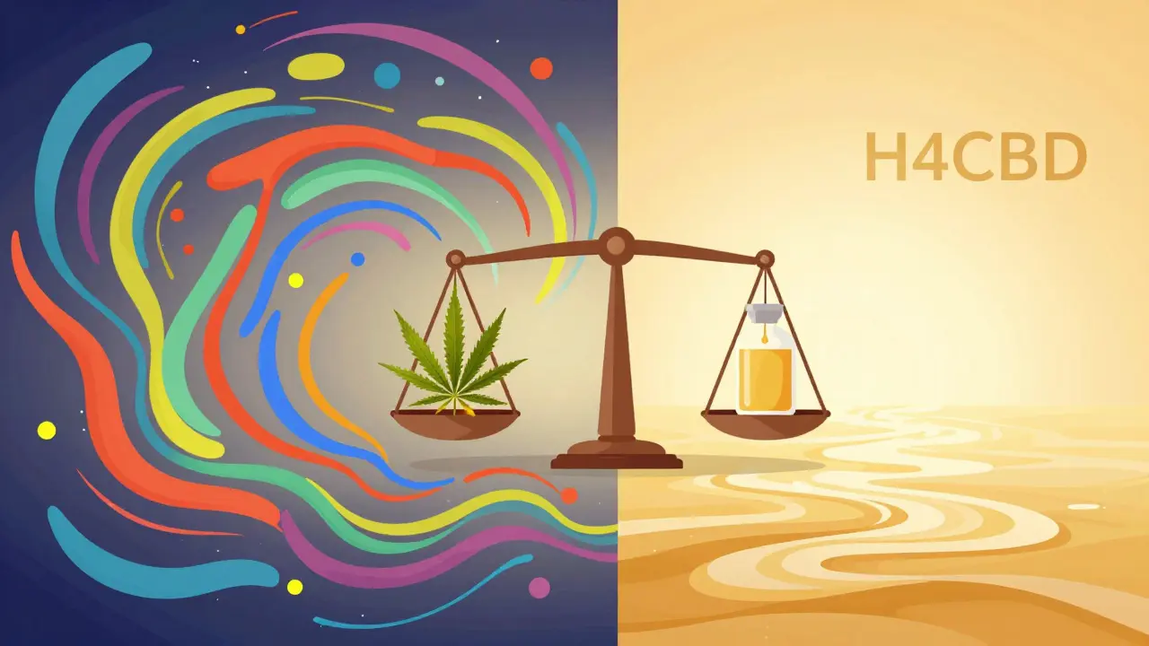 Konzeptuelle Aufteilung: Chaos links, ruhige goldene Strömung rechts, symbolisiert Wirkungsunterschied.