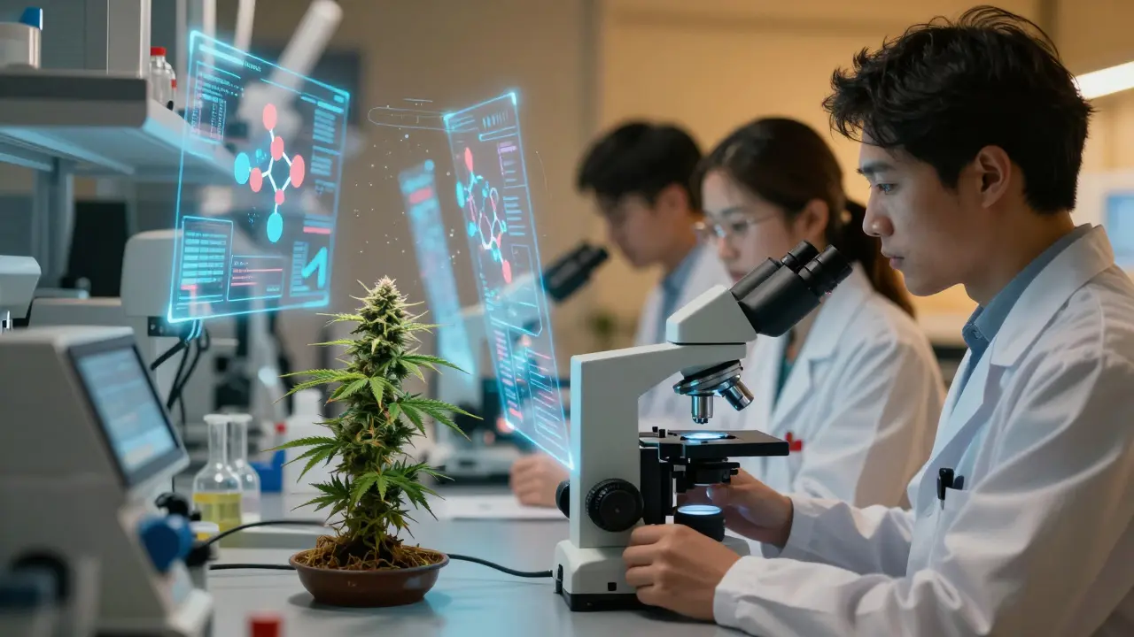 Wissenschaftler erforschen Cannabinoide im Labor