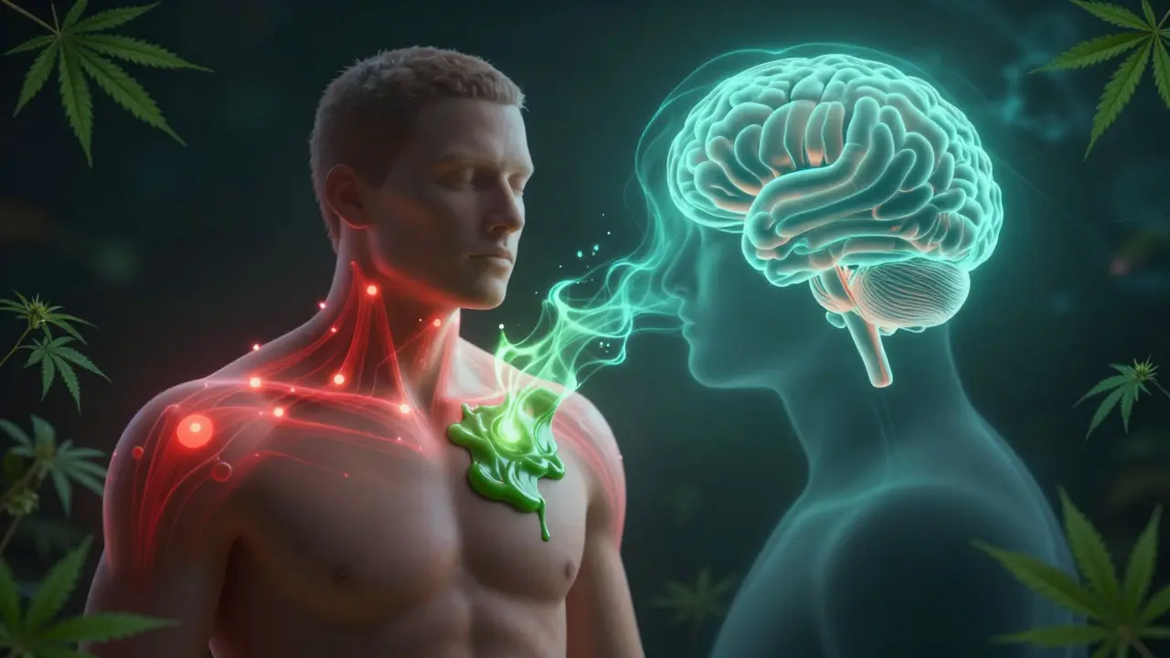 Konzeptuelle Darstellung der körperlichen Entspannung, die zu mentaler Ruhe führt.