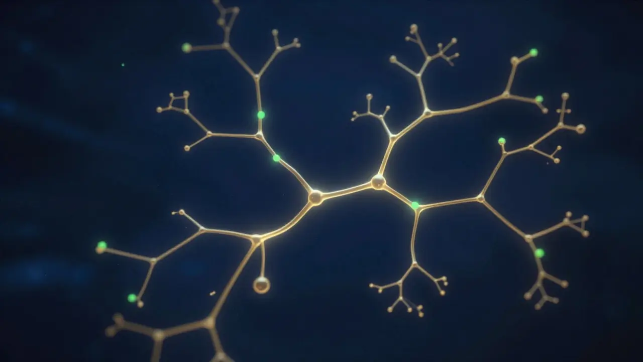 Abstrakte Darstellung des Endocannabinoid-Systems im Körper