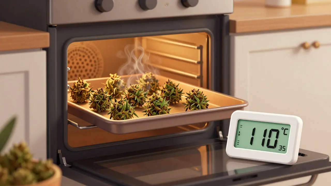 Cannabis wird im Ofen bei 110 Grad dekarboxyliert