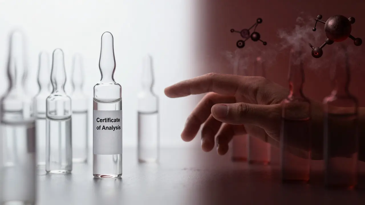 Kontrast zwischen geprüften, sicheren CBD-Produkten und unsicheren Importen mit Schadstoffen