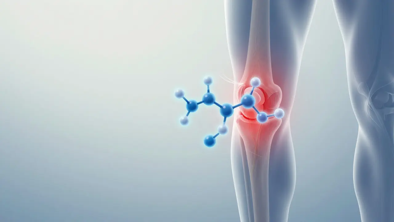 Illustration des Endocannabinoid-Systems bei der Linderung von Gelenkschmerzen
