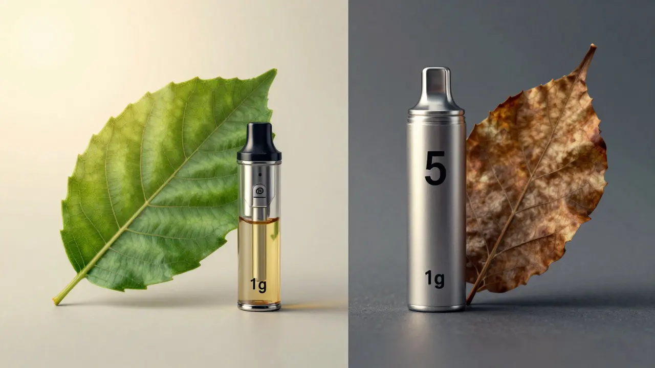 Symbolische Darstellung von Frische bei kleinen vs. großen Patronen
