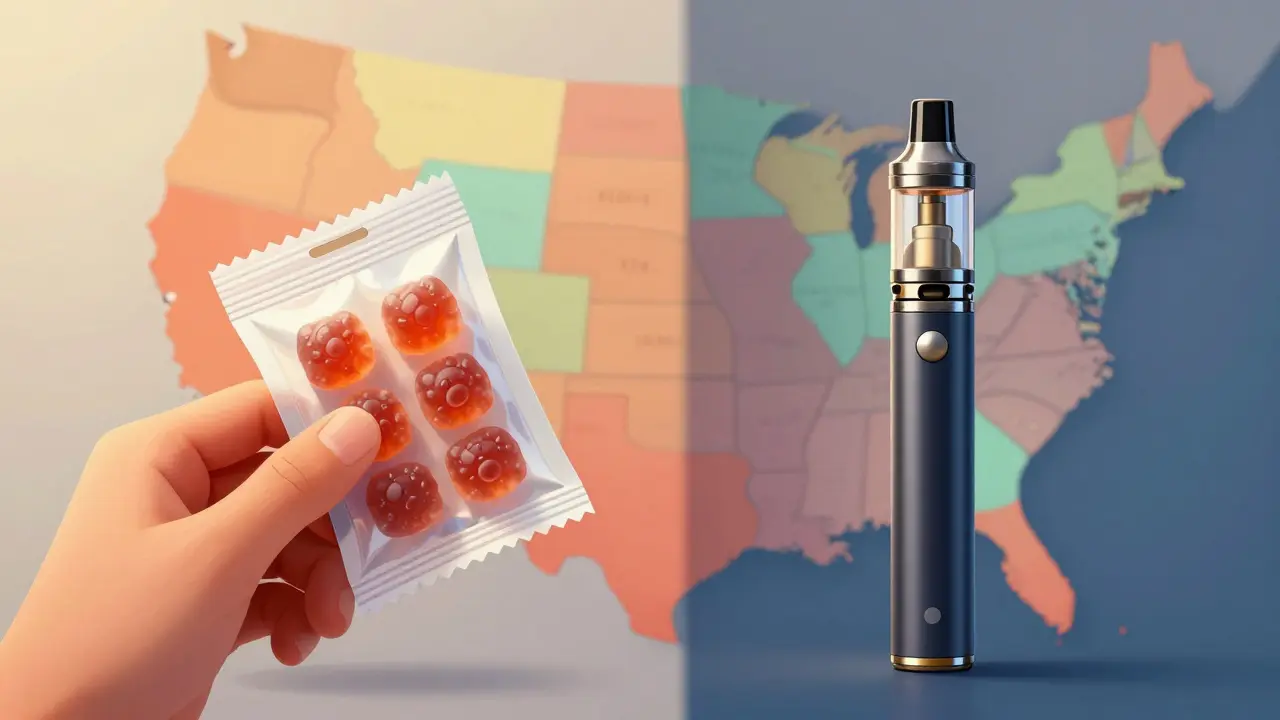 Vergleich von CBD-Gummibärchen und Vape-Pen als Reisealternativen