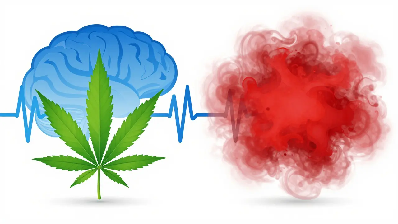 Abstrakte Darstellung von CBD-Wirkung versus Stress am Arbeitsplatz